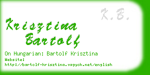 krisztina bartolf business card